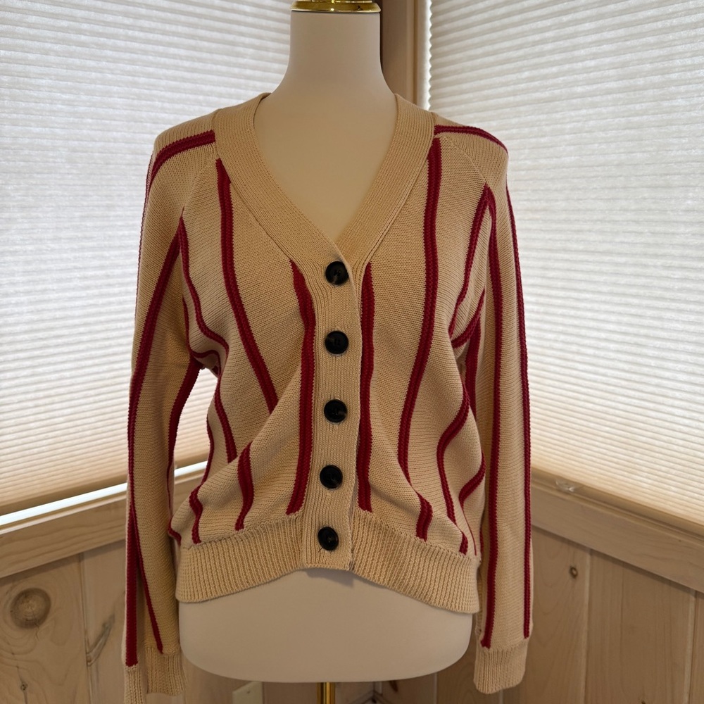 Women’s Storia Striped Cardigan Tan Size Small